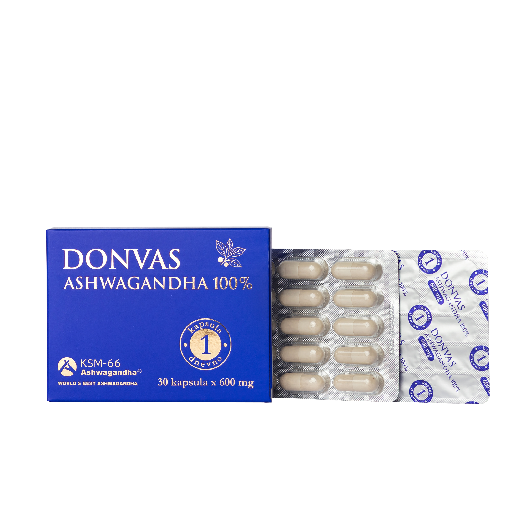 Ashwagandha DONVAS® 100%, 30 kapsula, 22.29 g